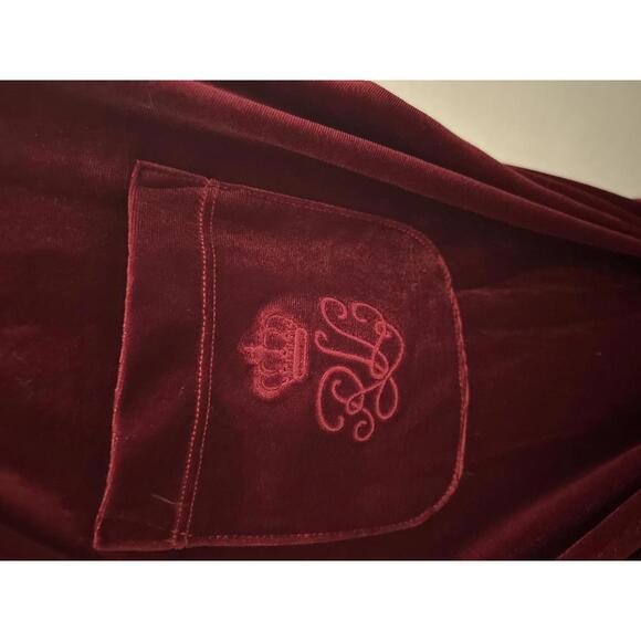 Lauren Ralph Lauren velvet long shawl-collar robe women's M wine berry NWT - Picture 2 of 10